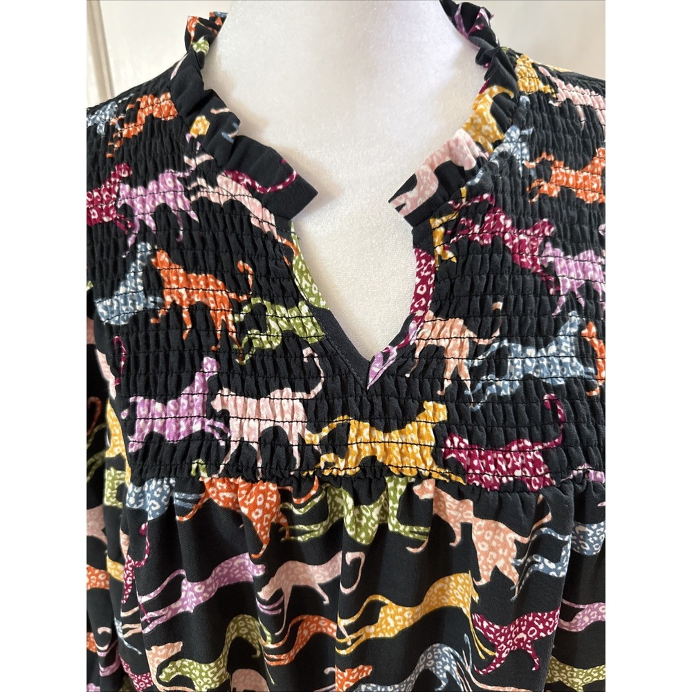Michelle McDowell Colorful Leopards Print Shift Dress Womens Size XL Knee Length - Picture 2 of 9
